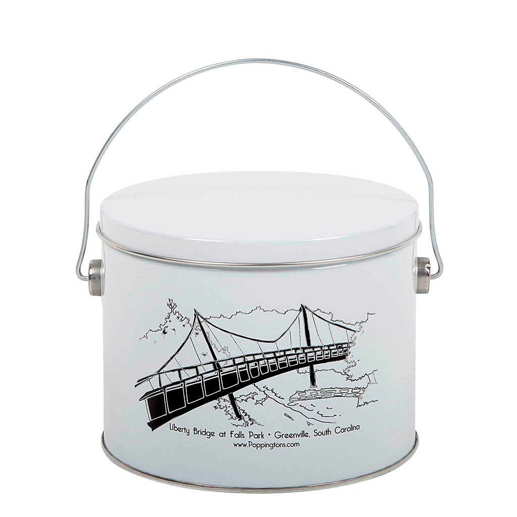 Liberty Bridge, South Carolina-1/2 Gallon Tin of Gourmet Popcorn - Poppington's Gourmet Popcorn