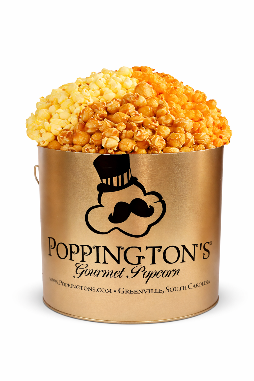 2 Gallon Traditional Popcorn Tin | Butter, Cheddar, Caramel | 32 Cups