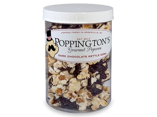 Dark Chocolate Drizzled Kettle Korn by Poppington's Gourmet Popcorn