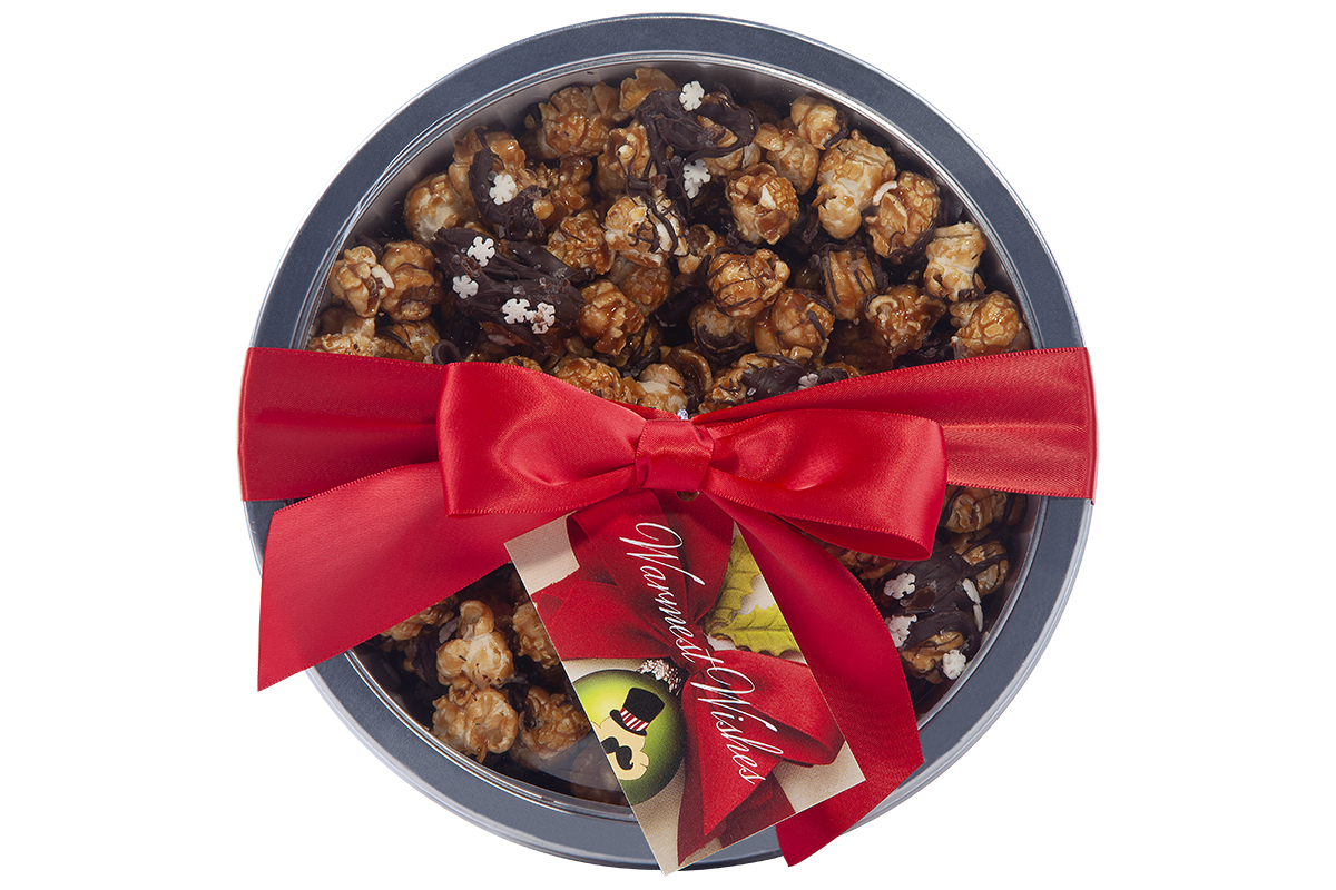 Holiday Delight Gift Tin with one flavor choice by Poppington's - Poppington's Gourmet Popcorn
