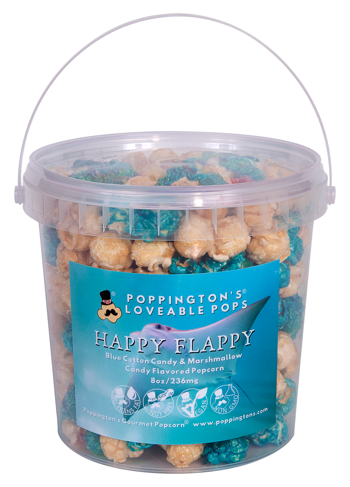 Loveable Pops Pails Happy Flappy Flavor by Poppington's Gourmet Popcorn
